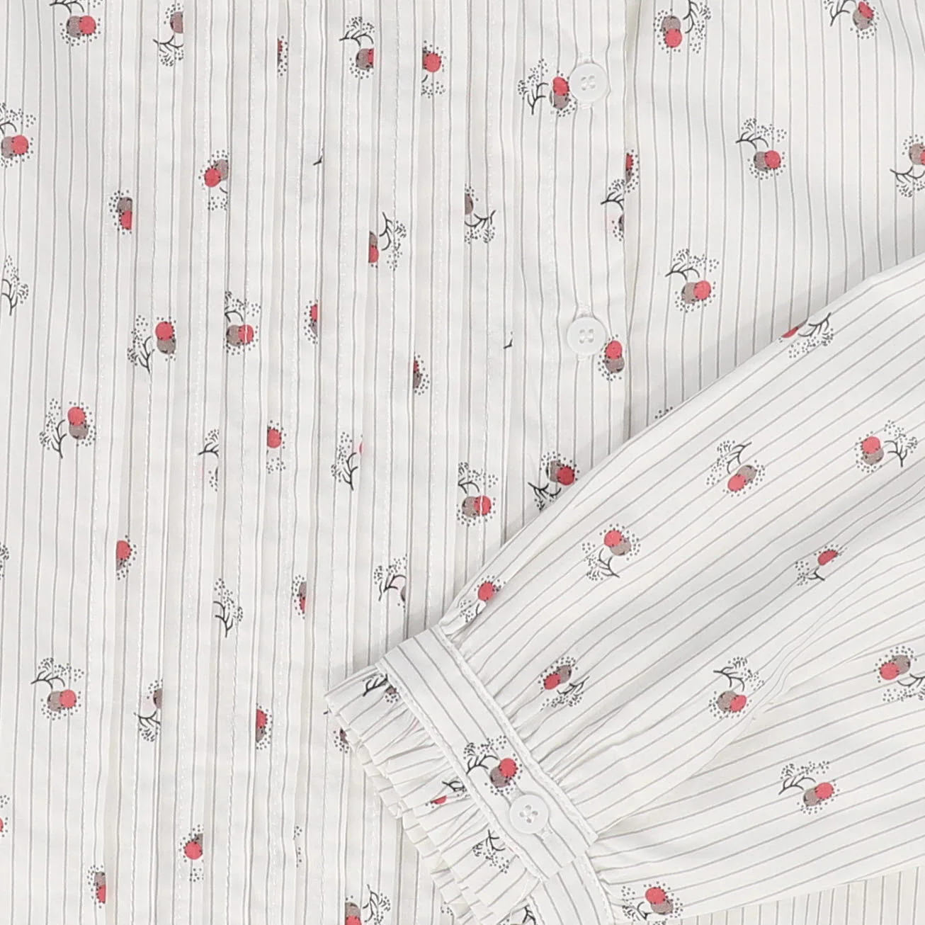 BAMBOO WHITE CHERRY PRINT BLOUSE [FINAL SALE] - Image 3