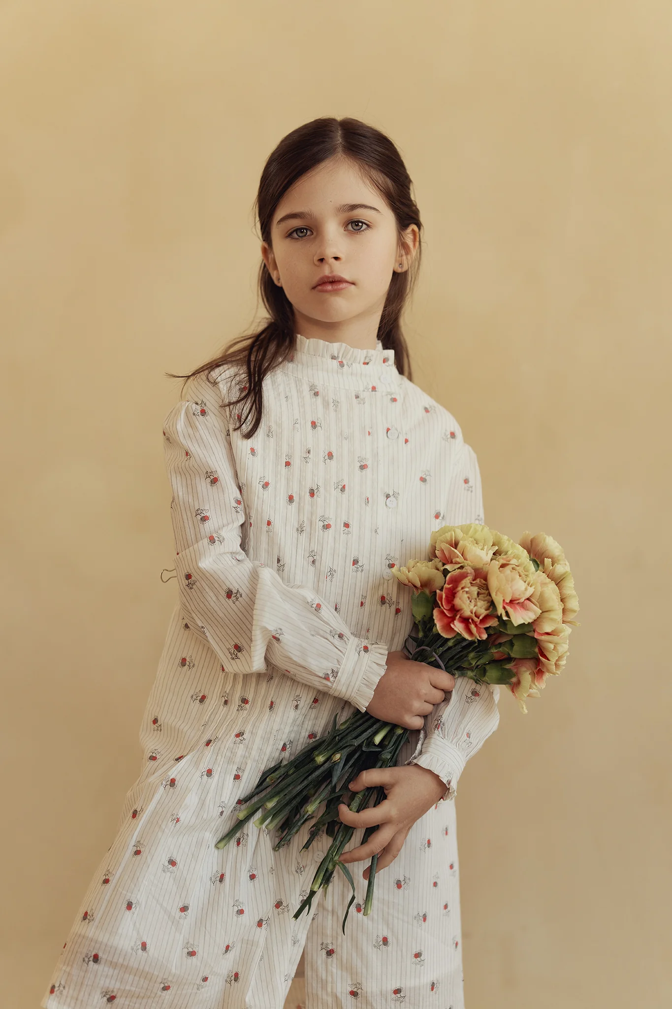 BAMBOO WHITE CHERRY PRINT LS DRESS [FINAL SALE] - Image 4