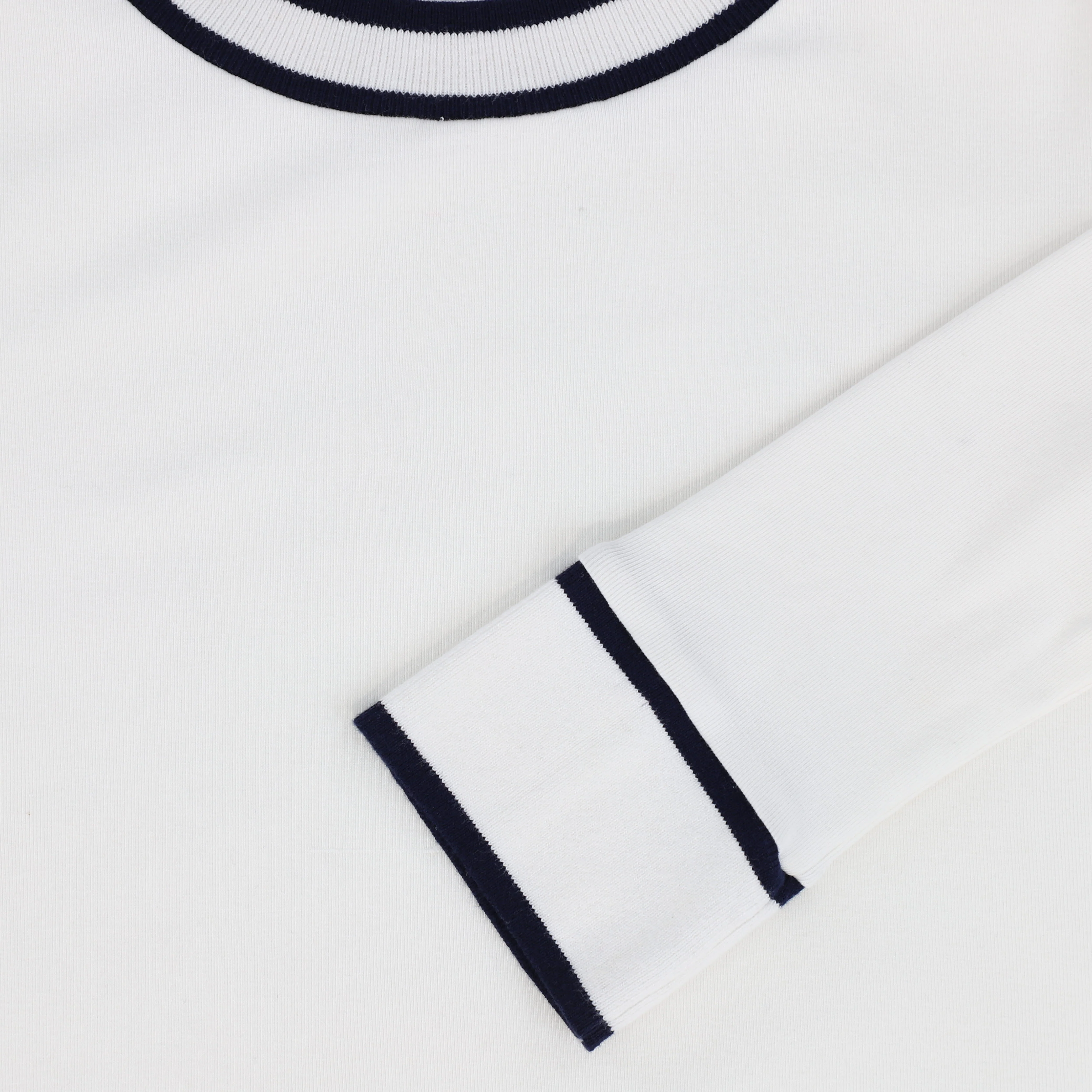 BAMBOO WHITE RIBBED TRIM LS TEE [FINAL SALE] - Image 3