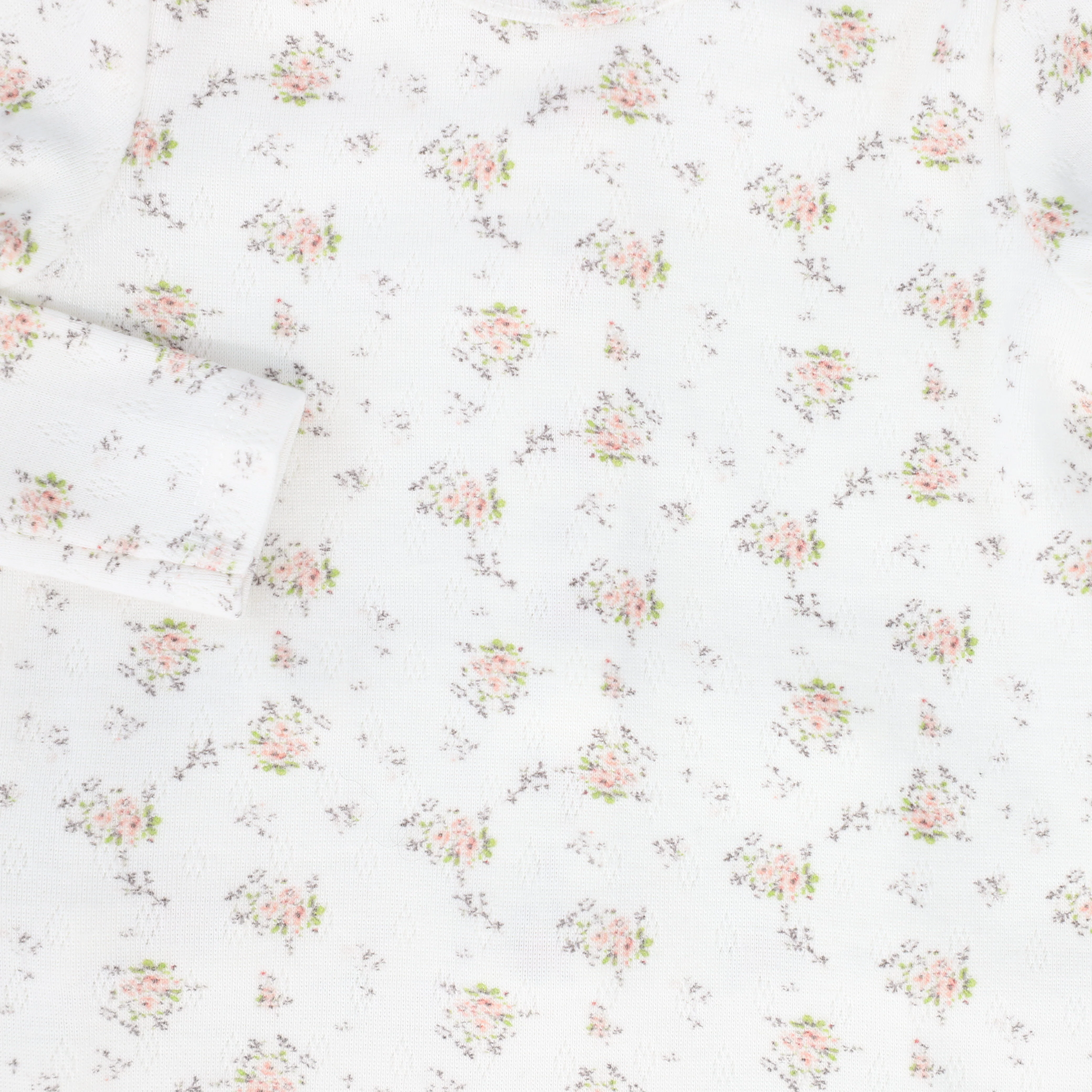 BEBE JOLEE PINK FLORAL PRINTED FOOTIE AND BONNET [FINAL SALE] - Image 3