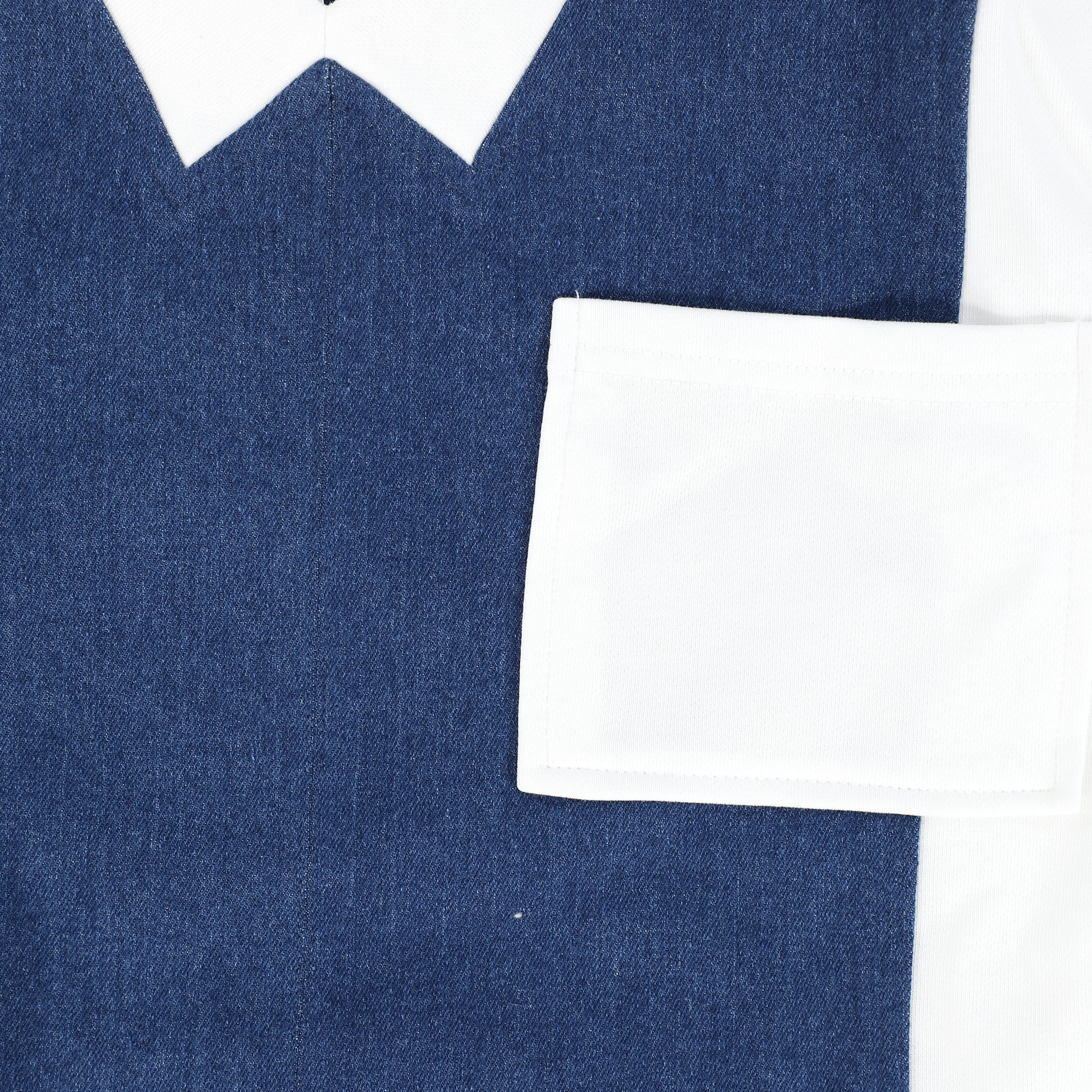 TEEN BOSS DENIM/WHITE POCKET TOP [FINAL SALE] - Image 3