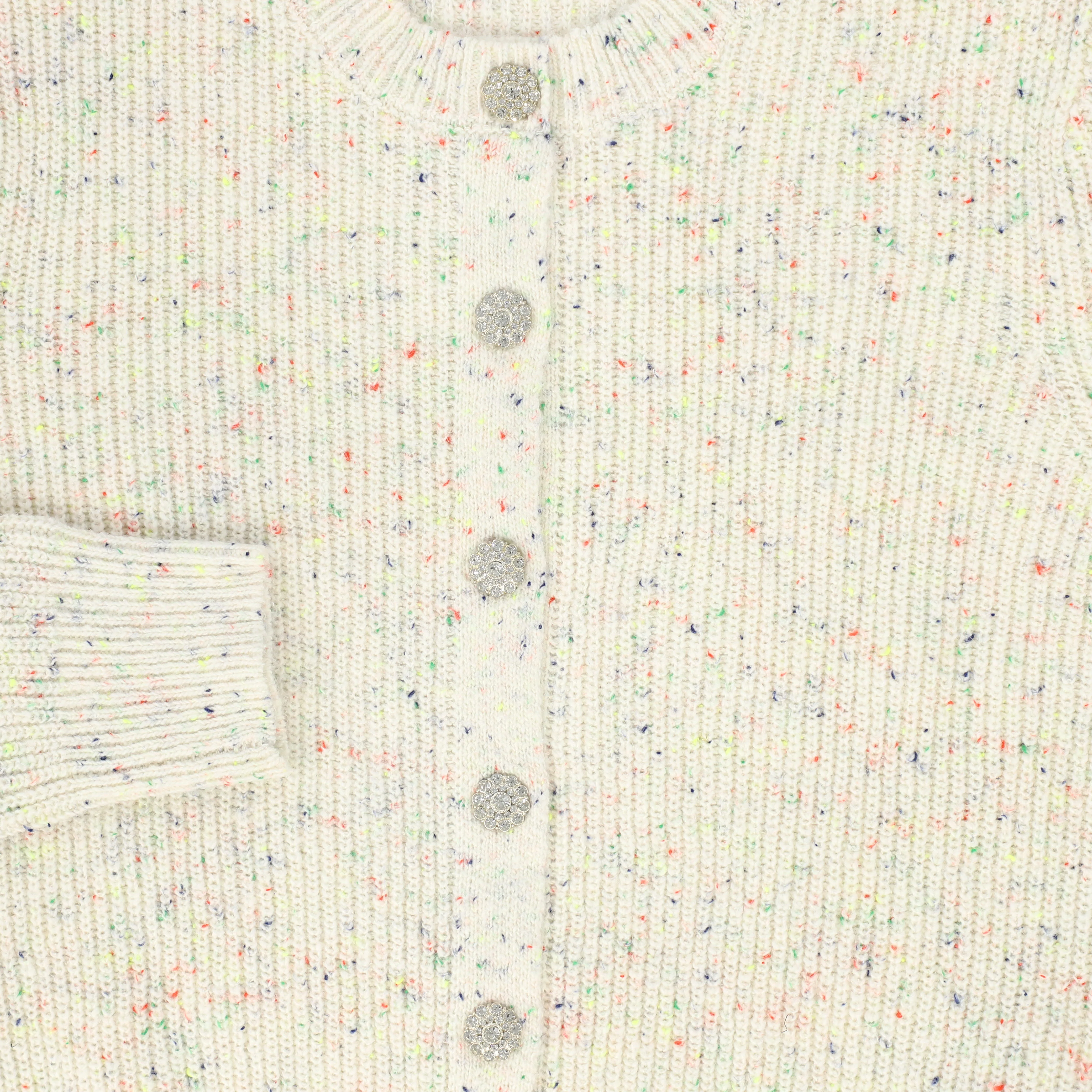 VALENTINA IVORY DIAMOND CHUNKY KNIT CARDIGAN [FINAL SALE] - Image 3